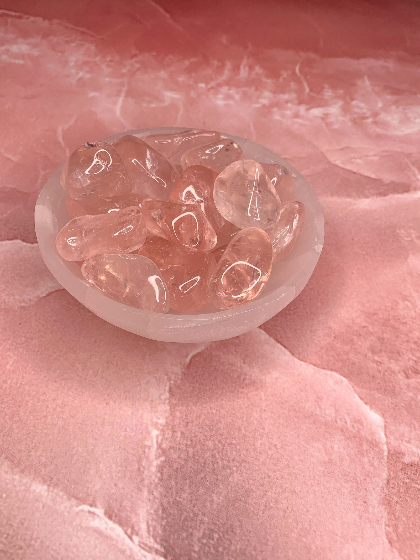 High Quality Rose Quartz Tumbled Stone