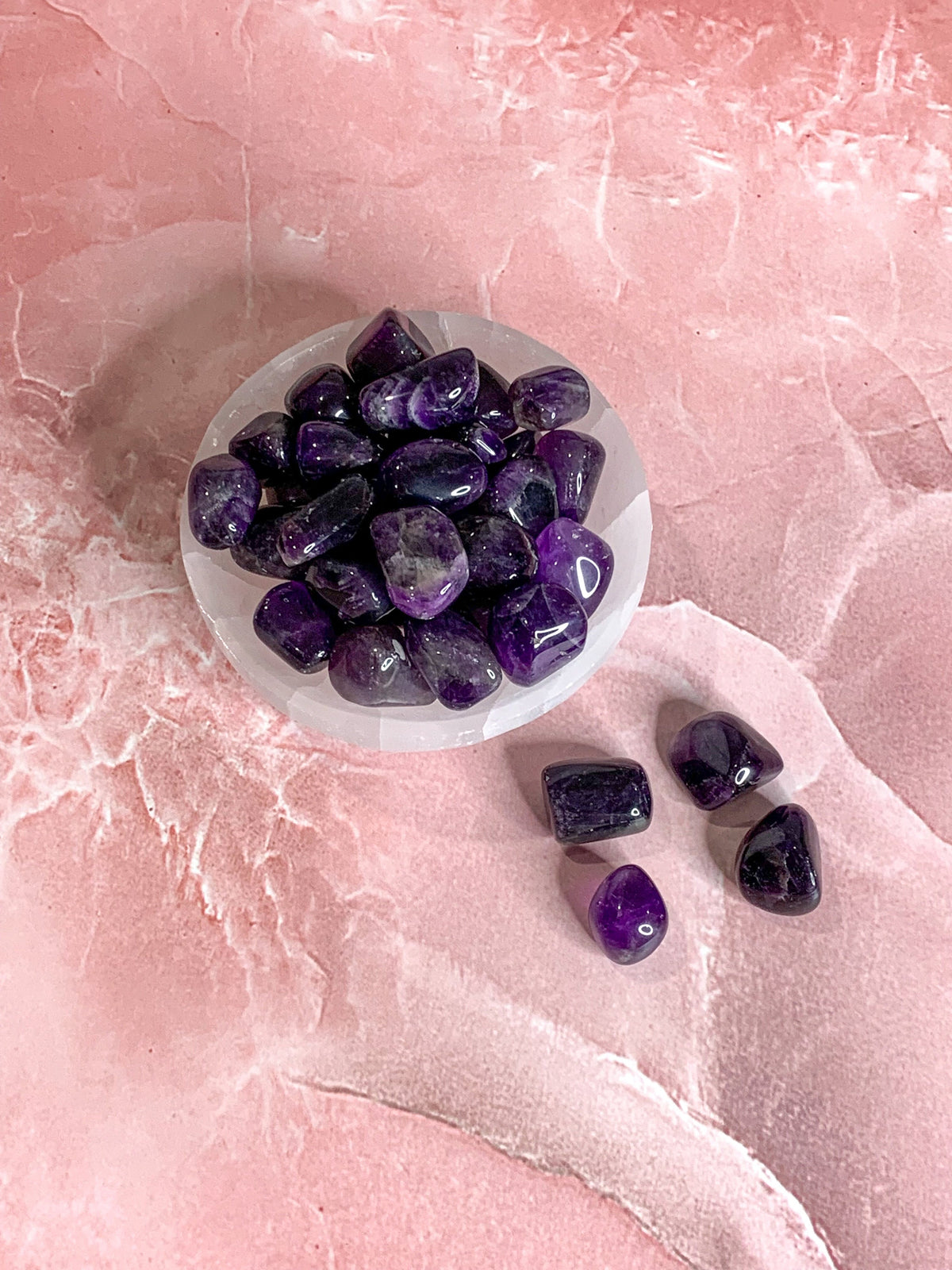 High Quality Dark Purple Amethyst Tumbled Stone
