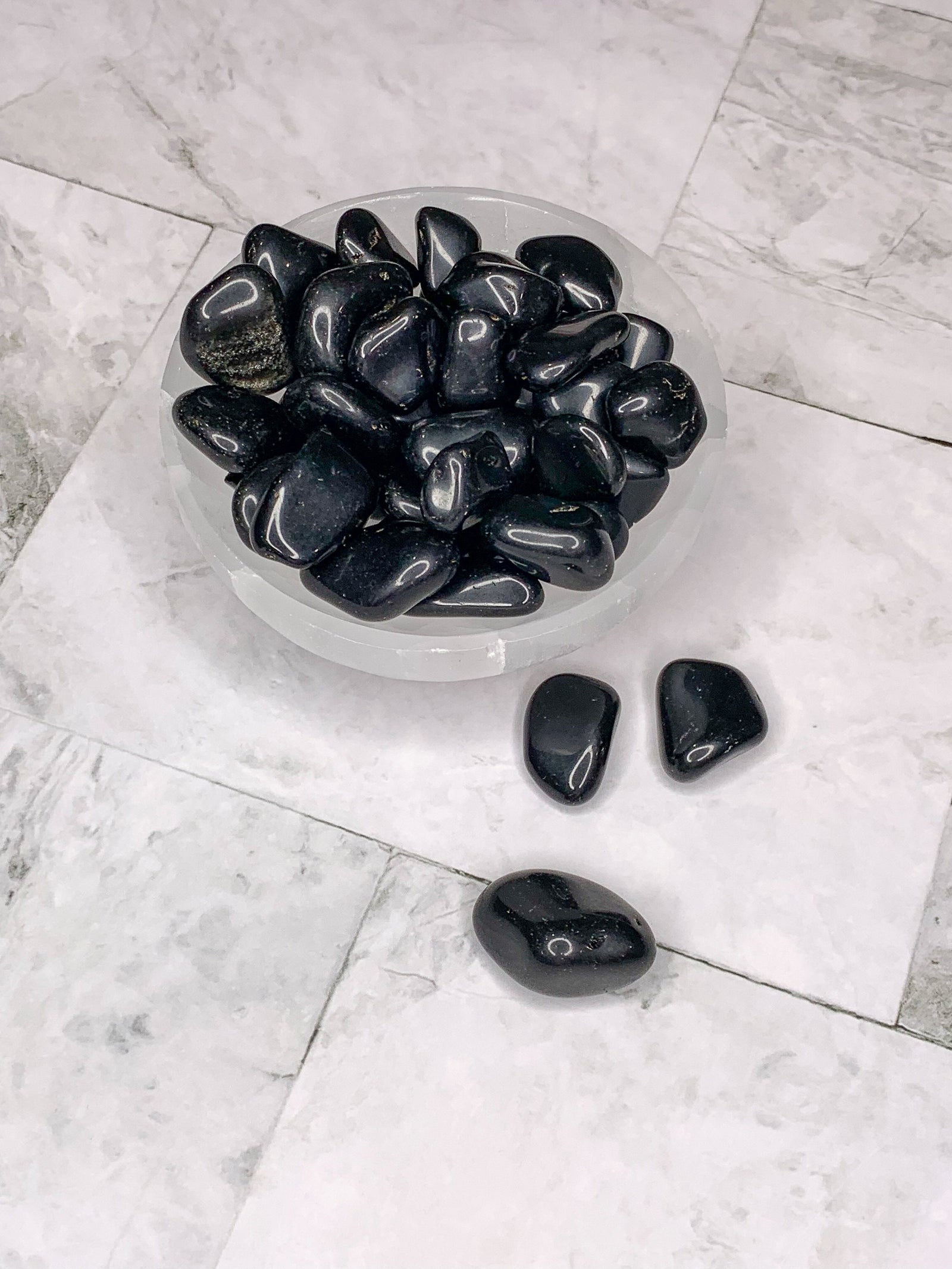 High Quality Black Tourmaline Tumbled Stone