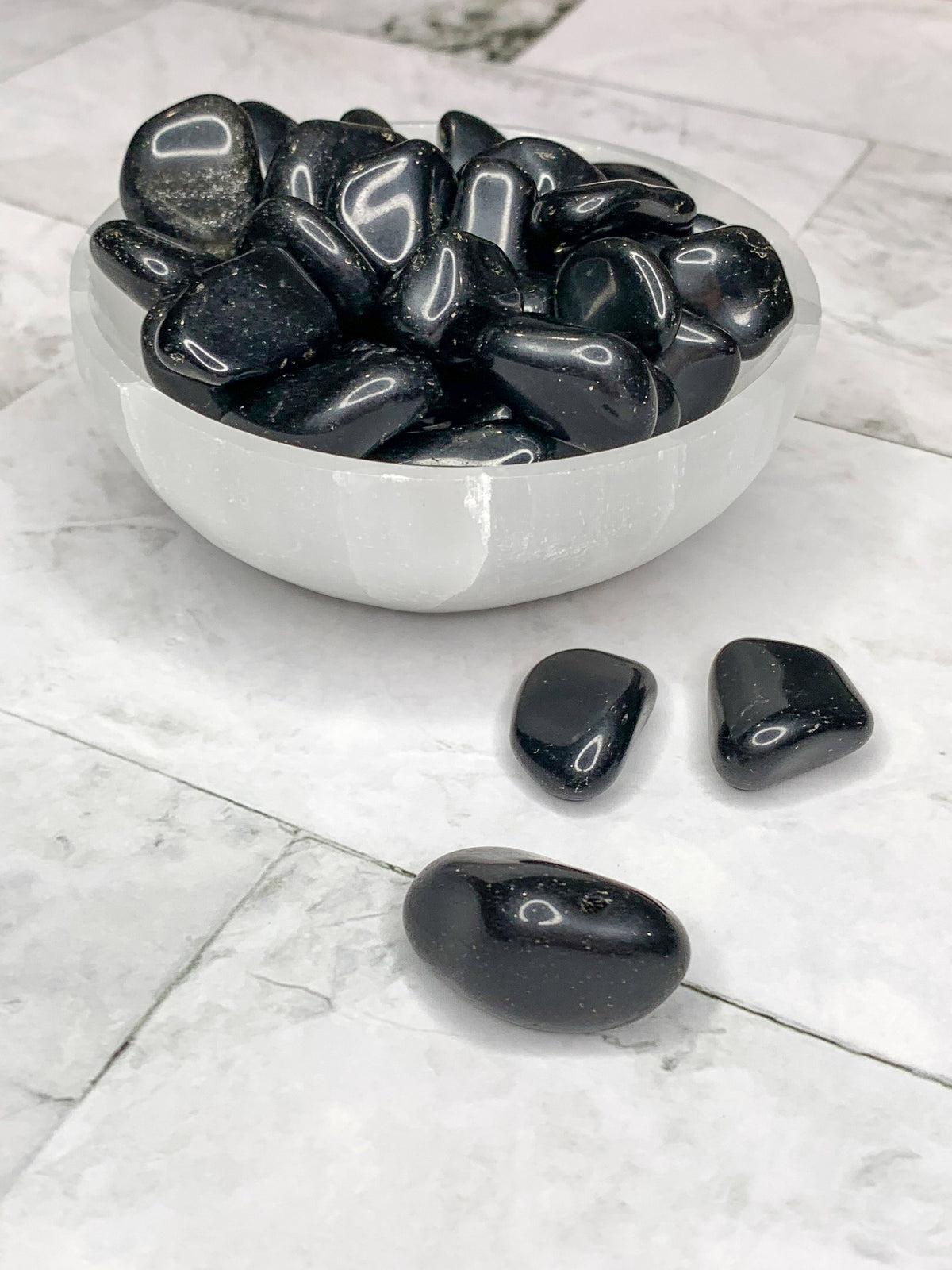 High Quality Black Tourmaline Tumbled Stone