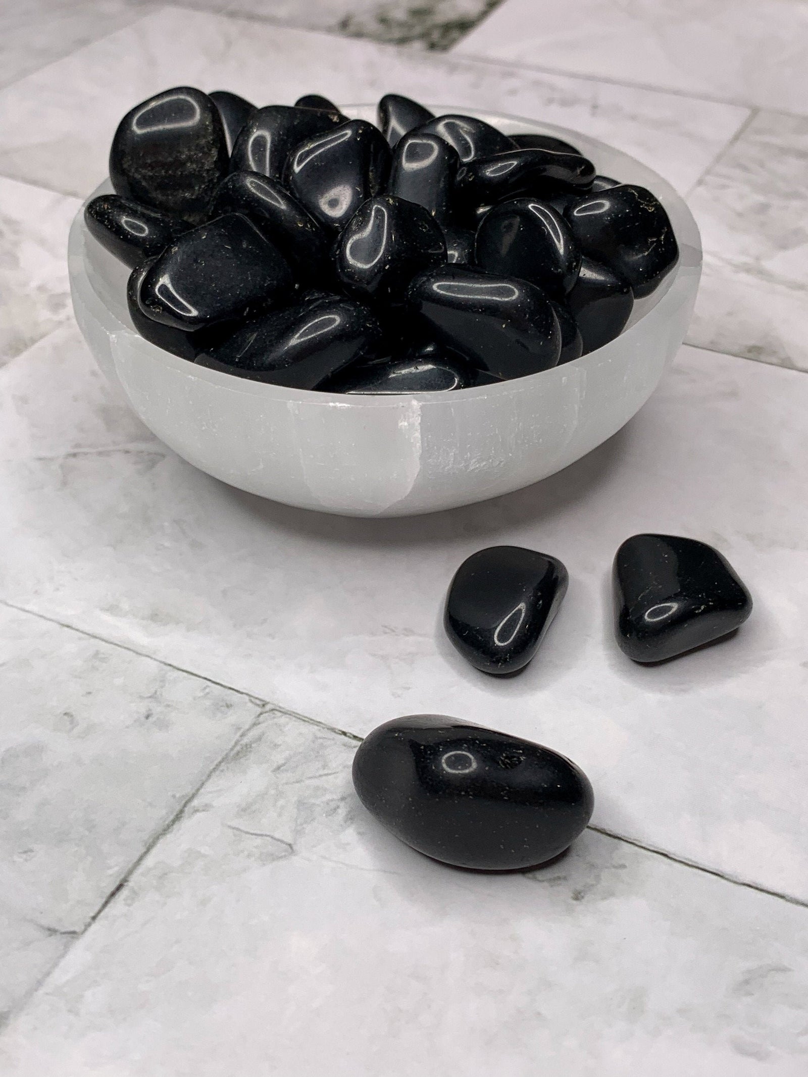 High Quality Black Tourmaline Tumbled Stone