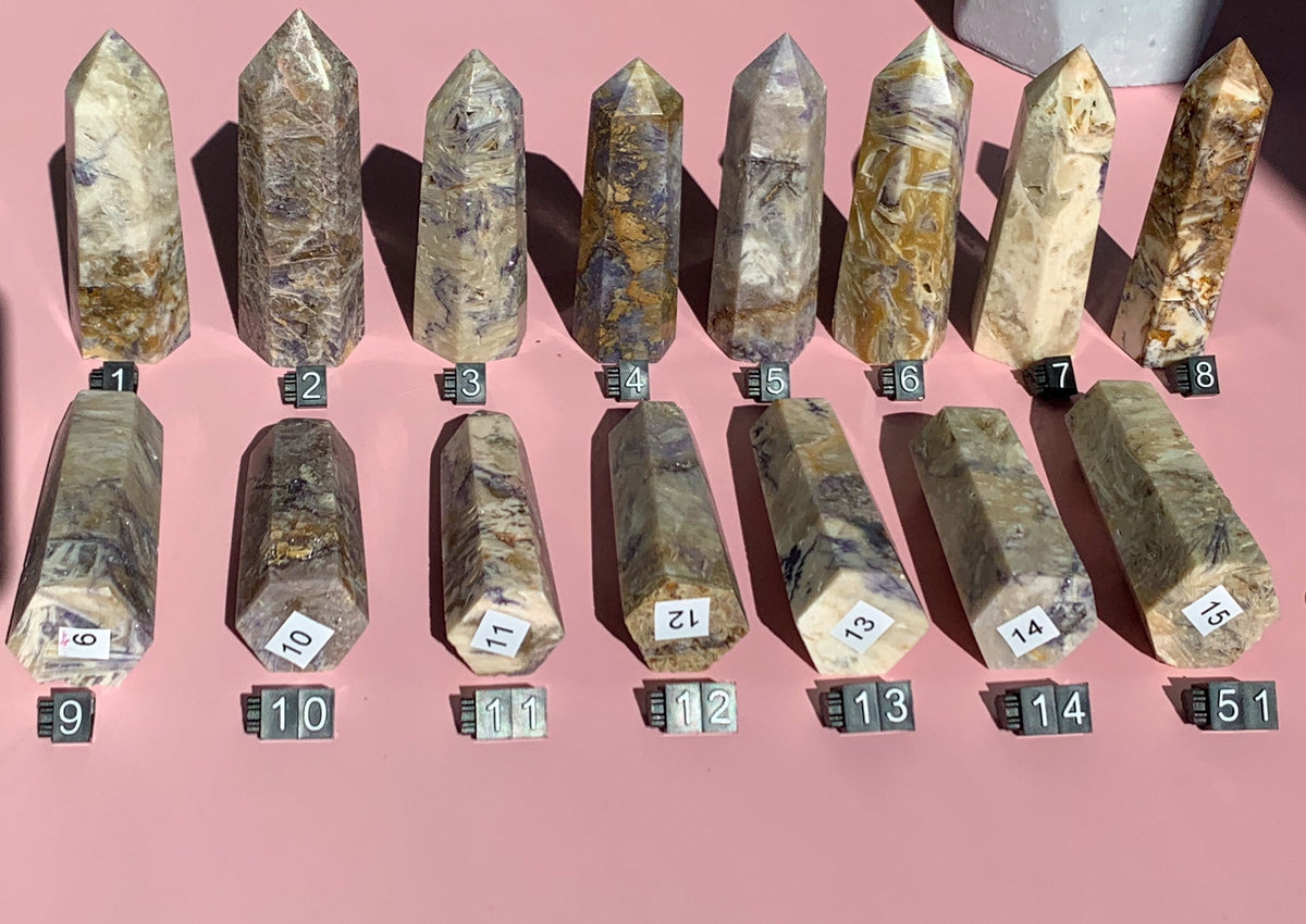 Violet Crystal Tower With Druzy