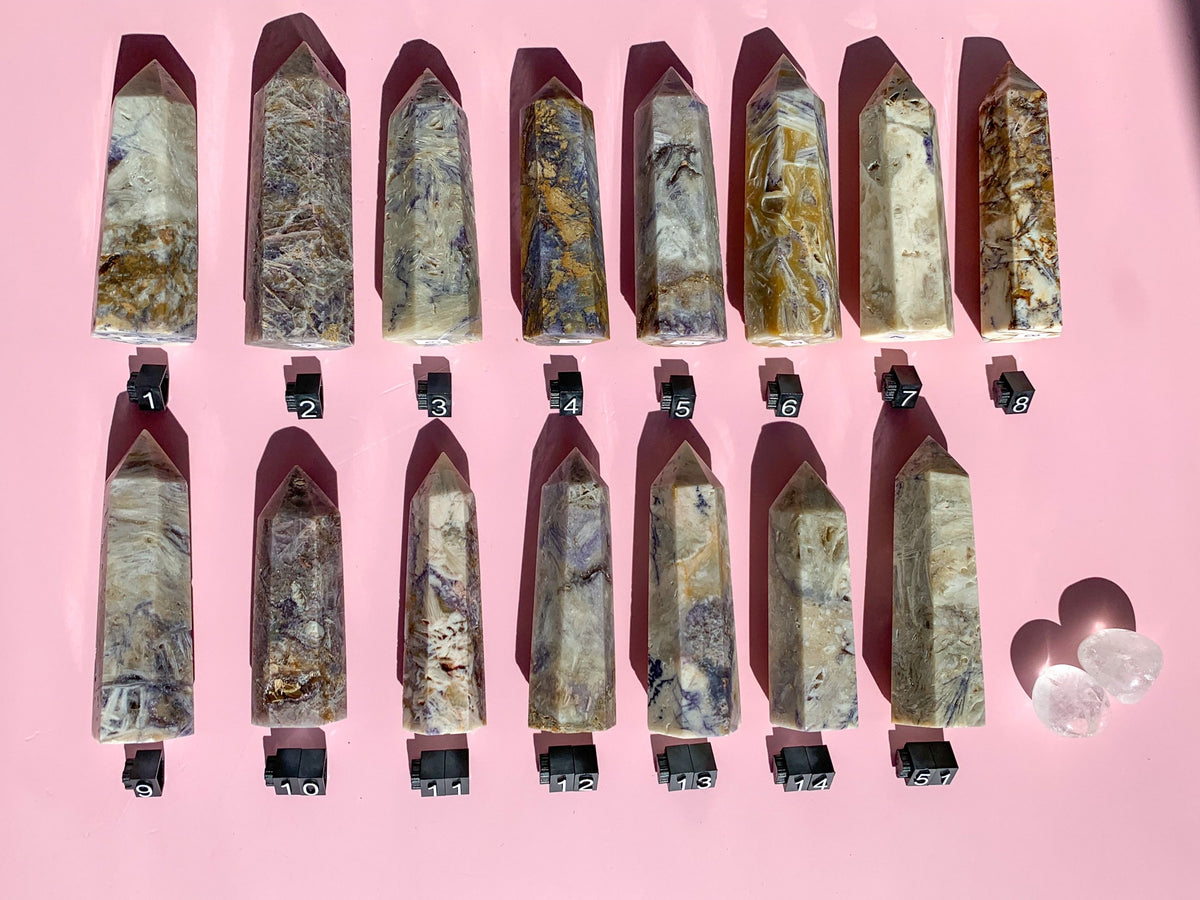 Violet Crystal Tower With Druzy