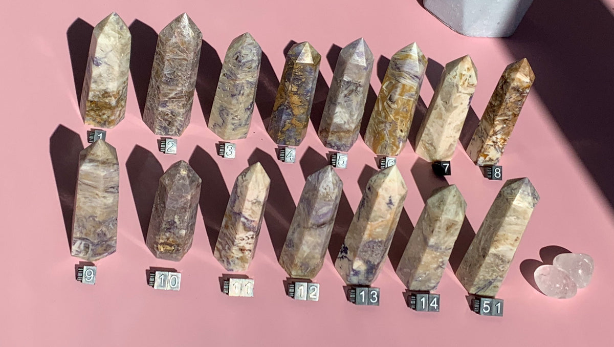 Violet Crystal Tower With Druzy