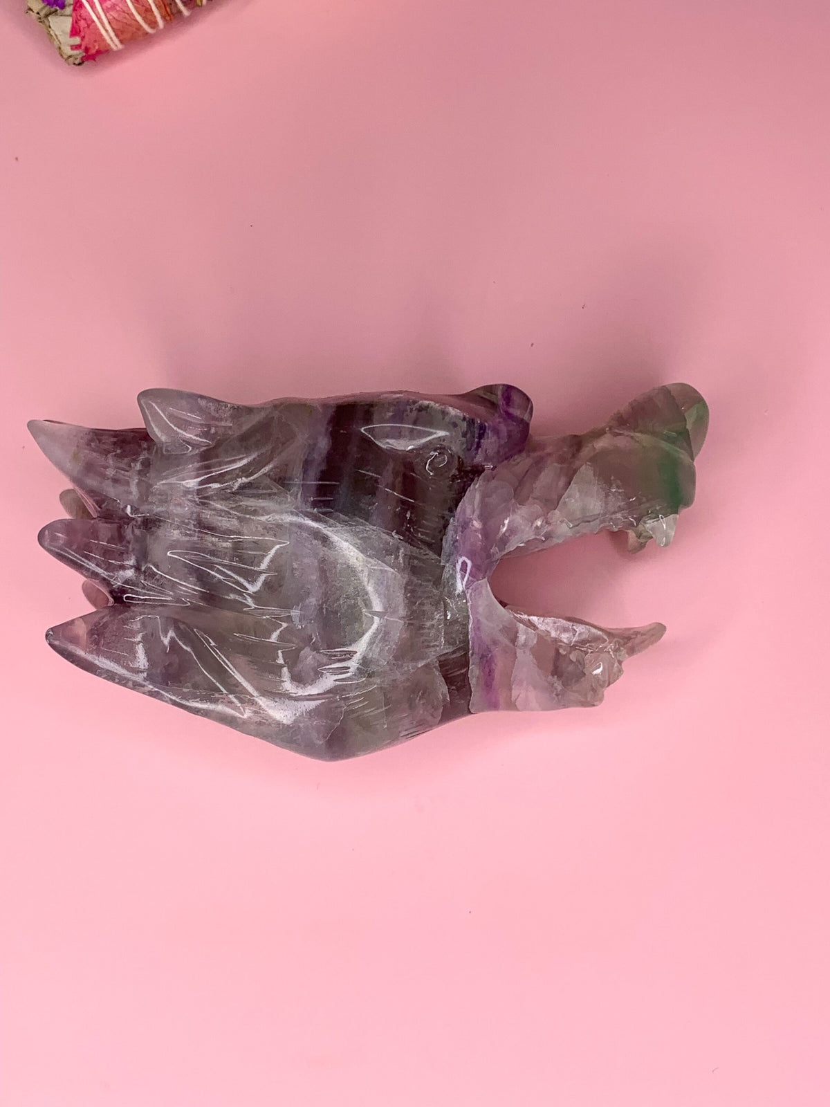 Large Fluorite Wolf Head