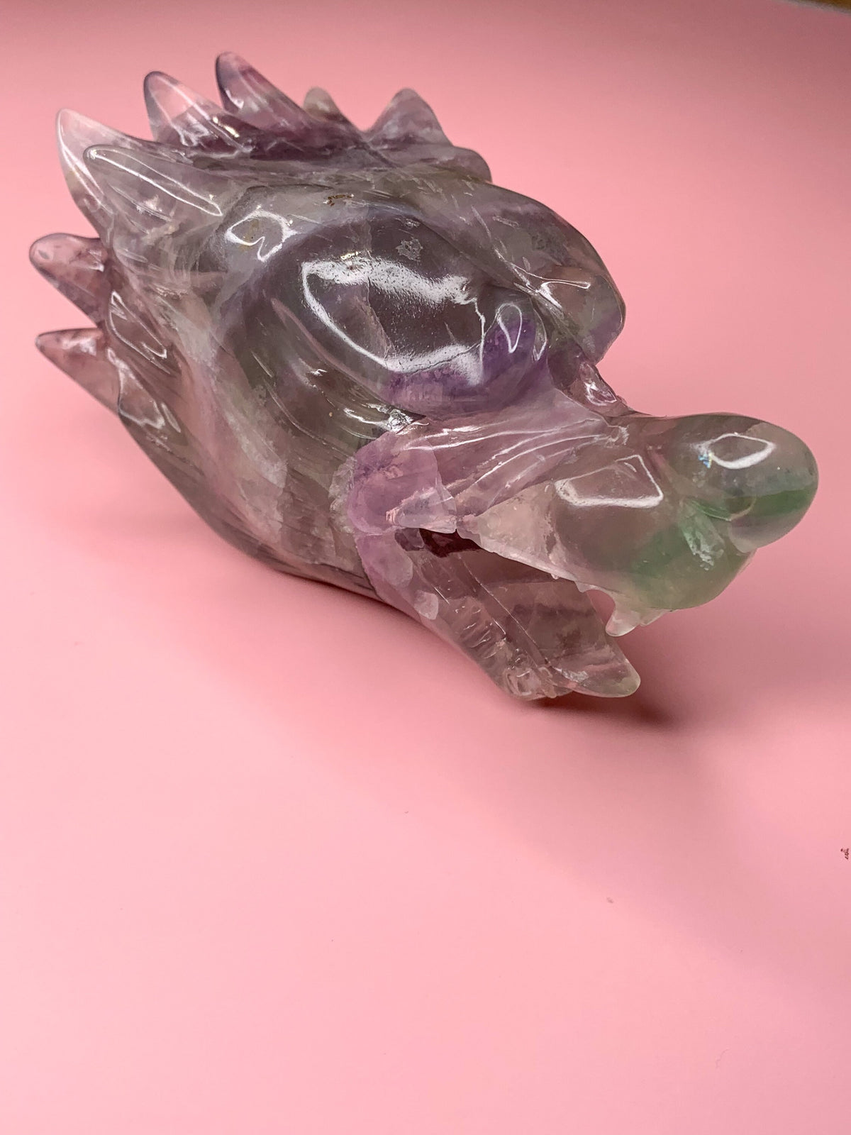 Large Fluorite Wolf Head