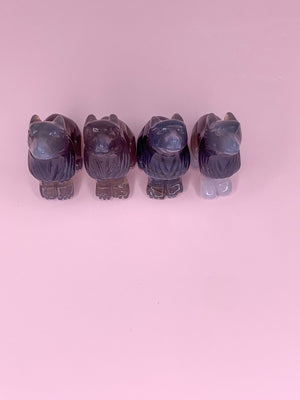 Smokey Agate  Crystal  Wolf Carving,Wolf Carving