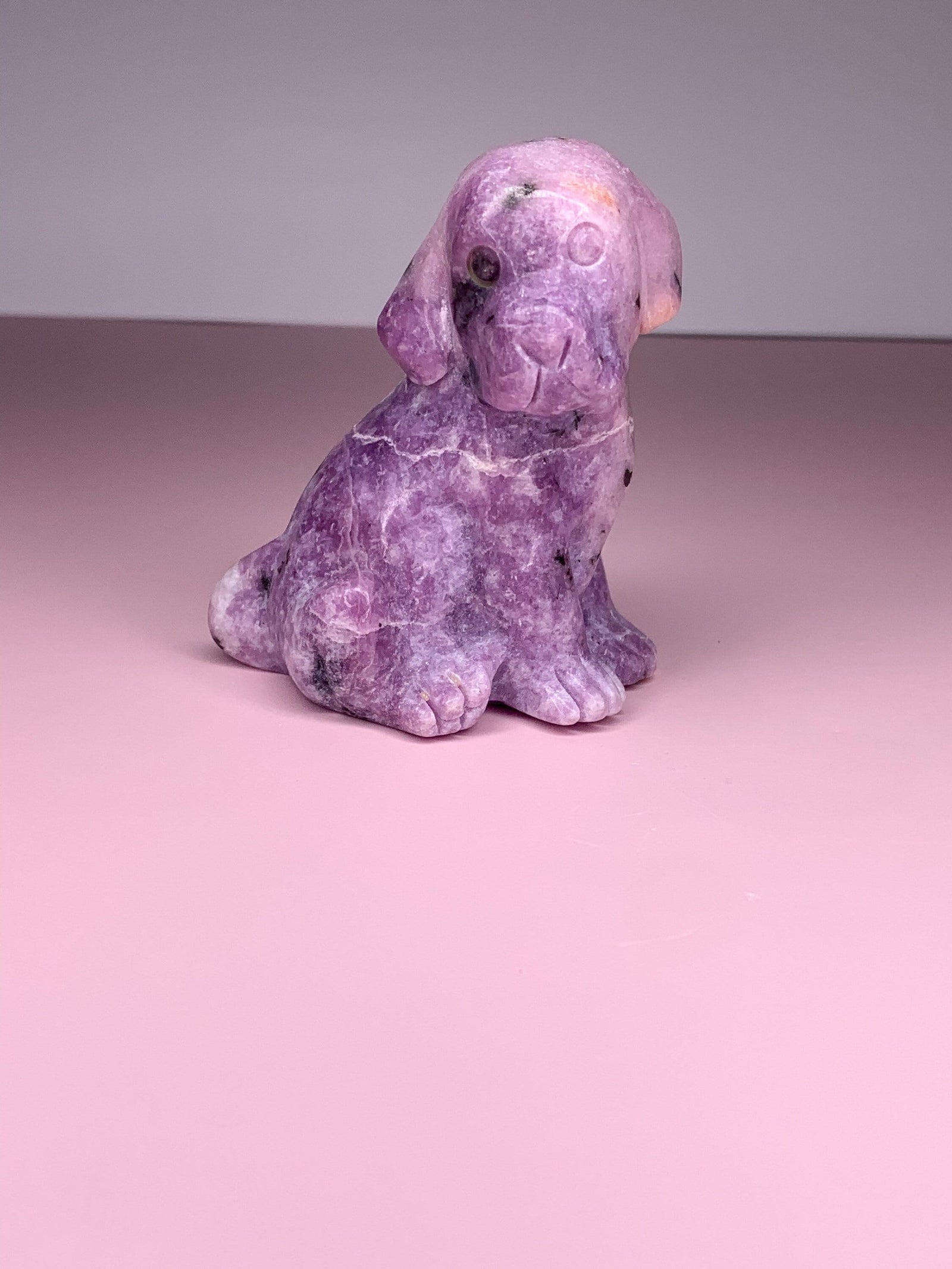 Mica Dog, Lepidolite Dog, Lepidolite Crystal, Mica Crystal, Pink Tourmaline Dog, Spirit Animal Crystals, Animal Crystals
