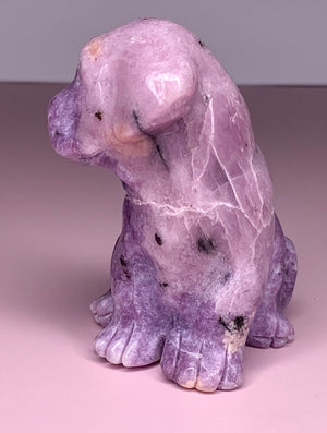 Mica Pink Tourmaline  Lepidolite Crystal Dog