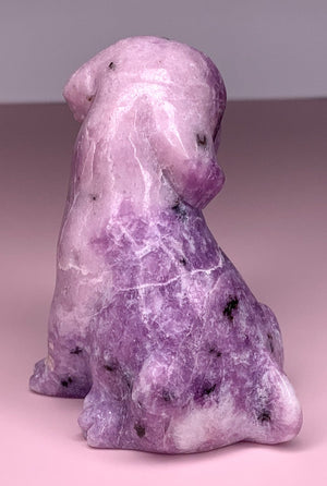 Mica Pink Tourmaline  Lepidolite Crystal Dog