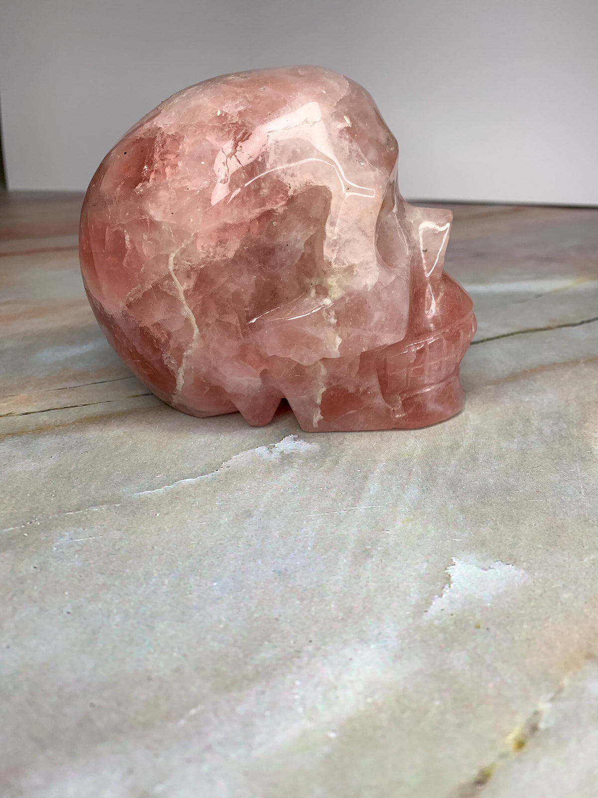 Large Rose Quartz Solid Skull