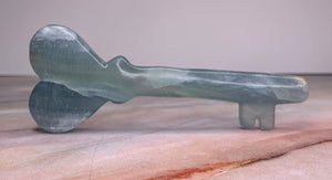 Large  Blue Onyx Crystal Heart Key