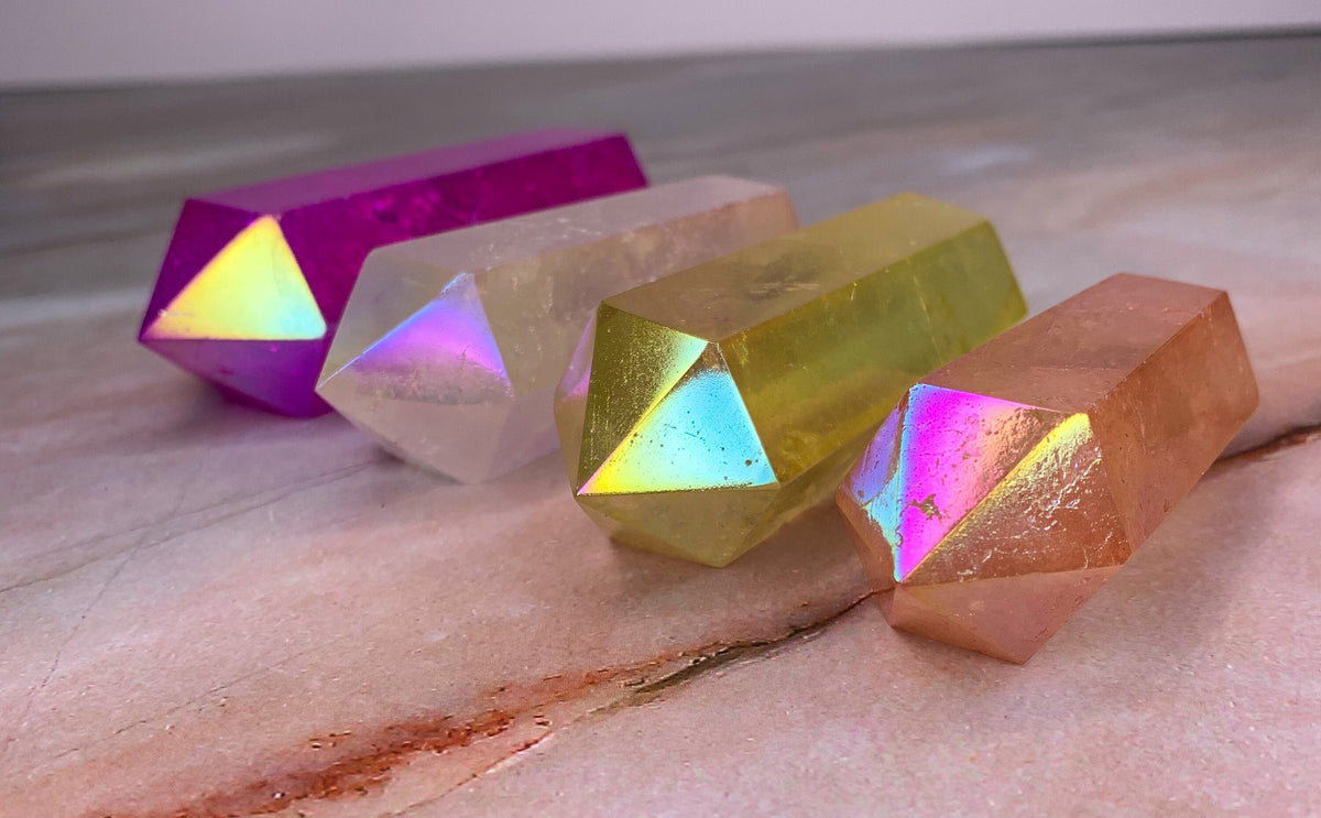Angel Aura Clear Quartz Double Terminated Points
