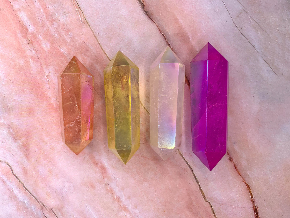 Angel Aura Clear Quartz Double Terminated Points