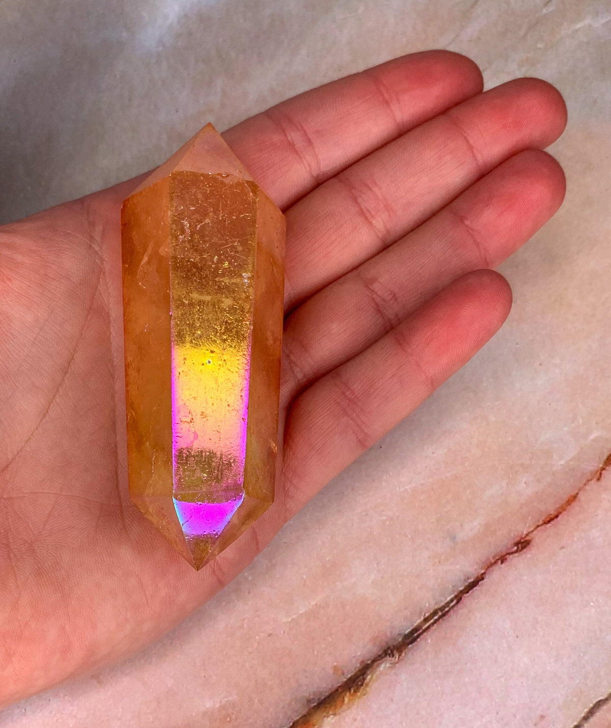 Angel Aura Clear Quartz Double Terminated Points