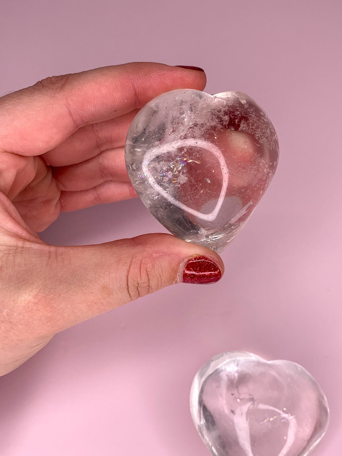 High Quality Clear Quartz Puffy Heart