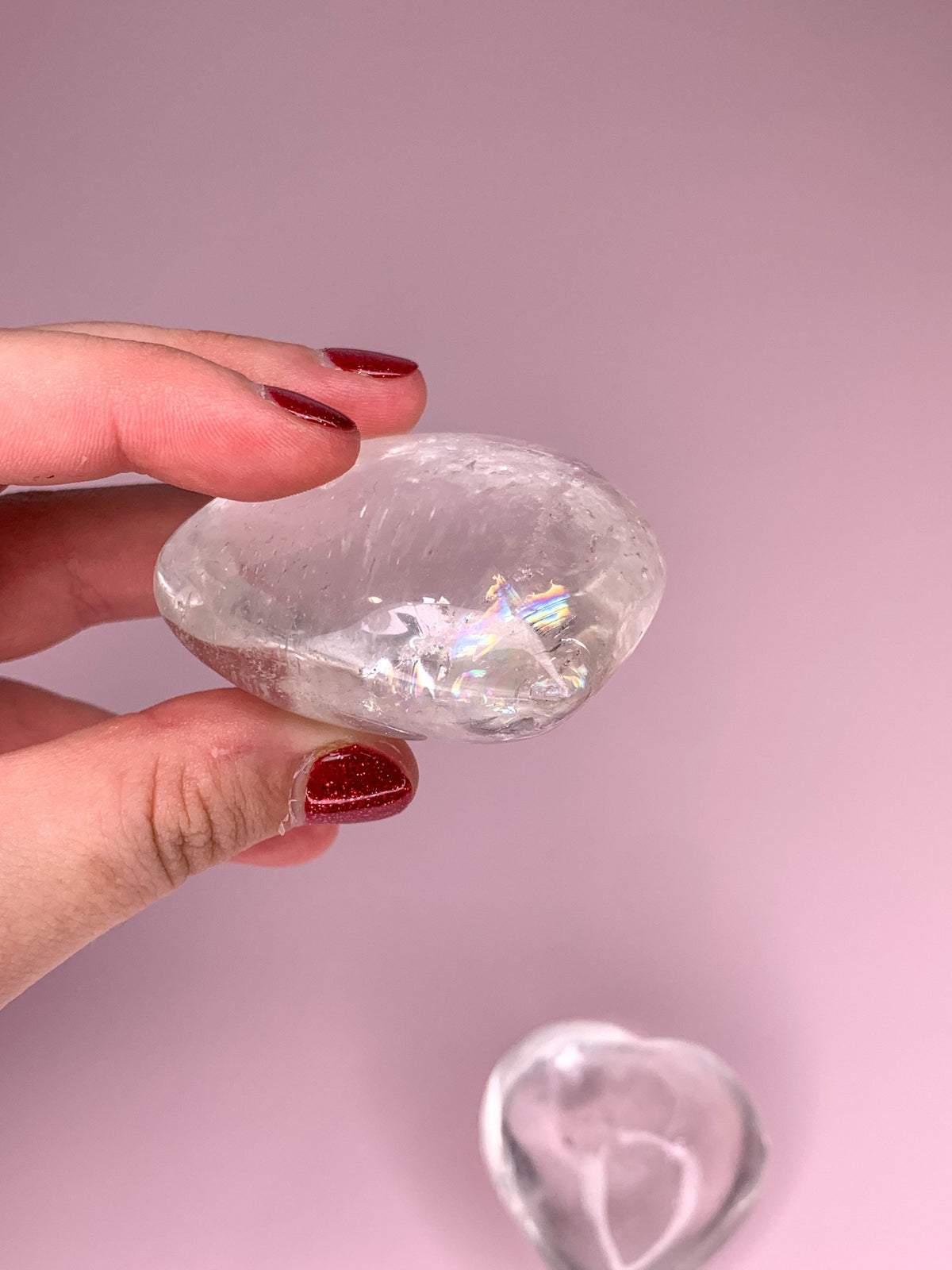 High Quality Clear Quartz Puffy Heart