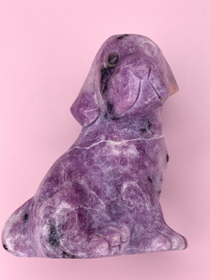 Mica Pink Tourmaline  Lepidolite Crystal Dog