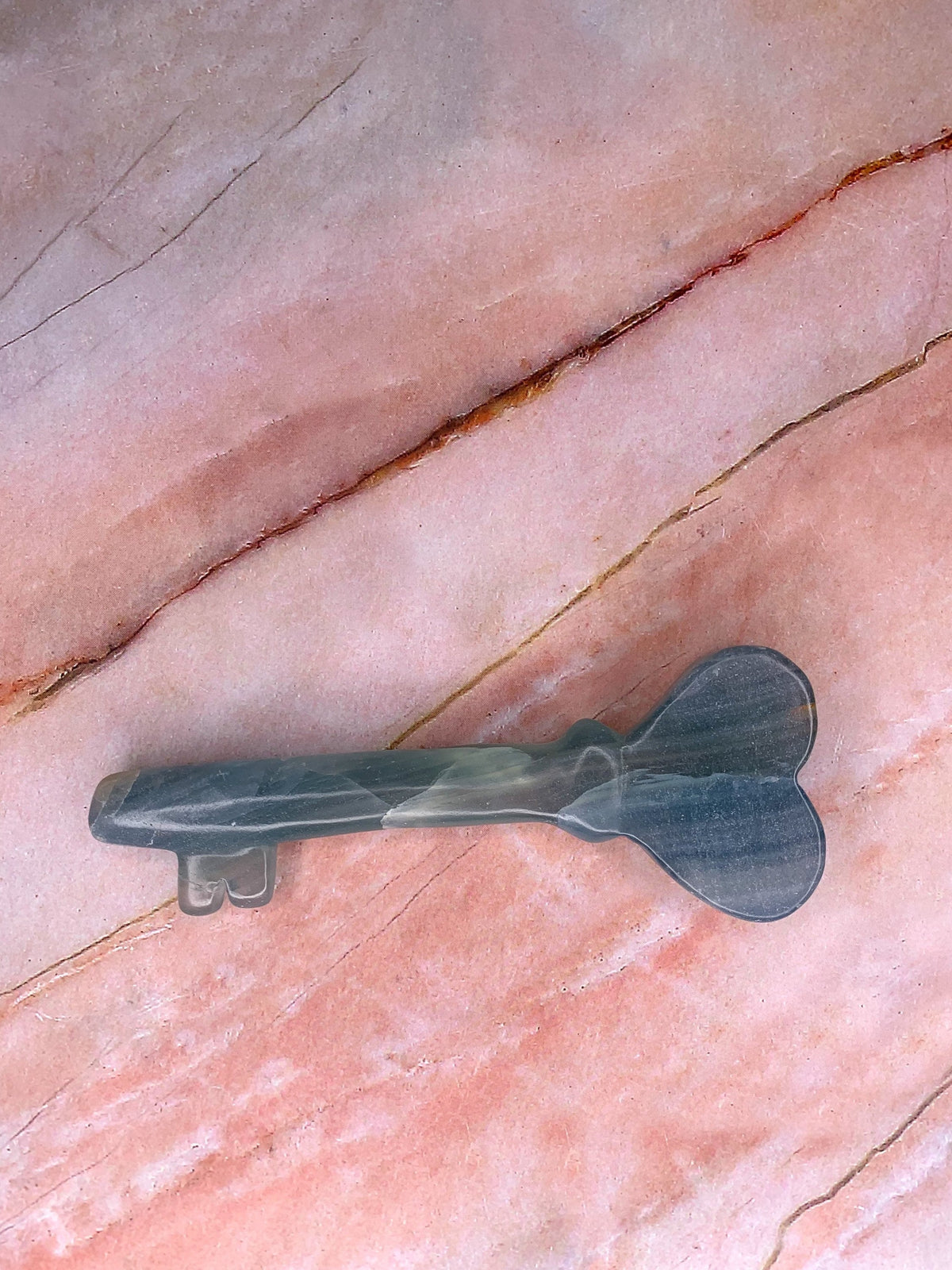 Blue Onyx Heart Key, Blue Onyx Key Carving, Blue Onyx Crystal, Large Blue Onyx, Blue Crystals