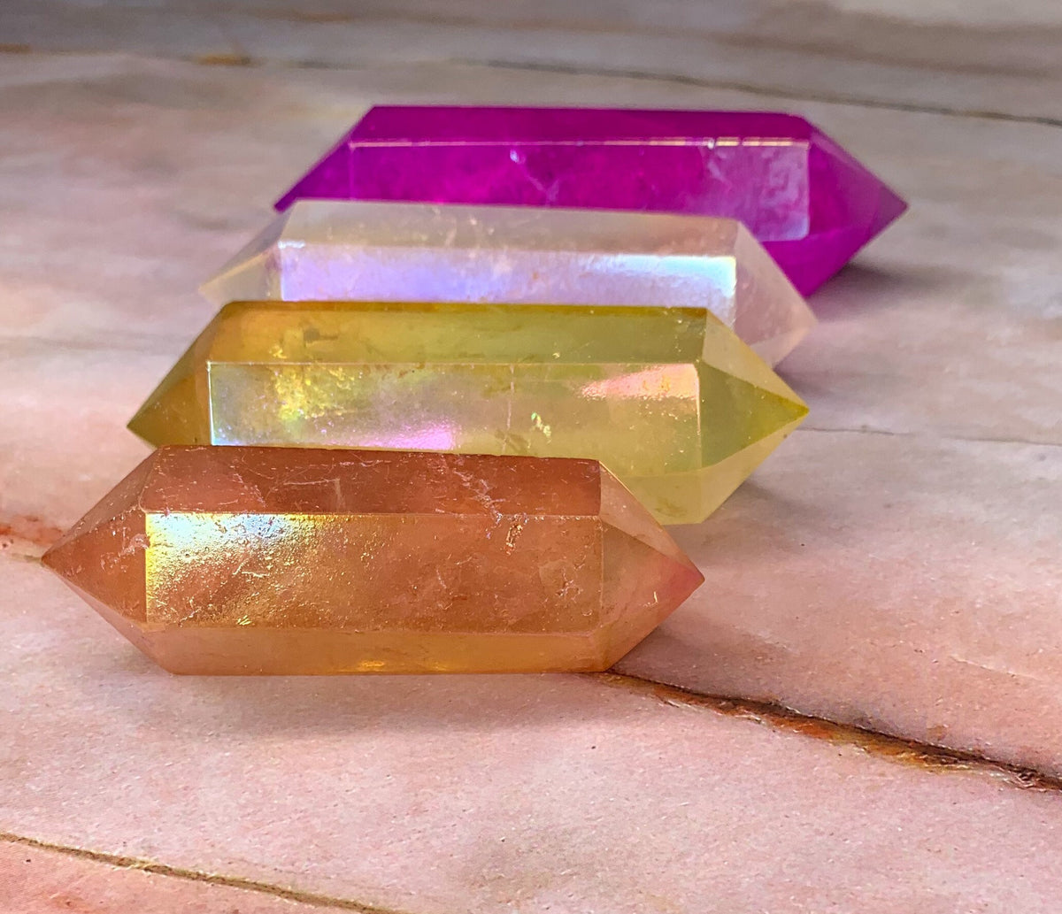 Angel Aura Clear Quartz Double Terminated Points