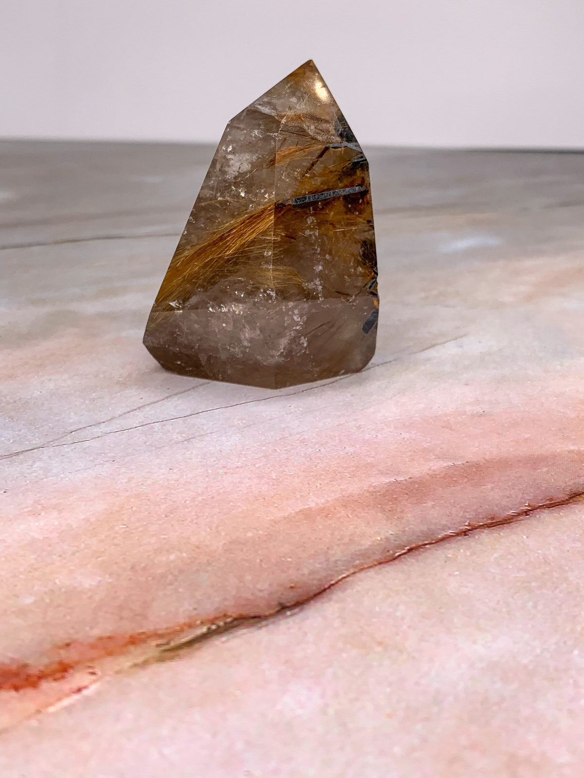 Golden Rutilated Quartz Crystal - Natural Freeform Polished