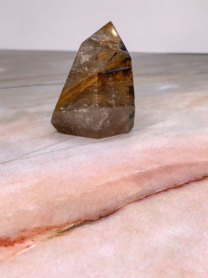 Golden Rutilated Quartz Crystal - Natural Freeform Polished