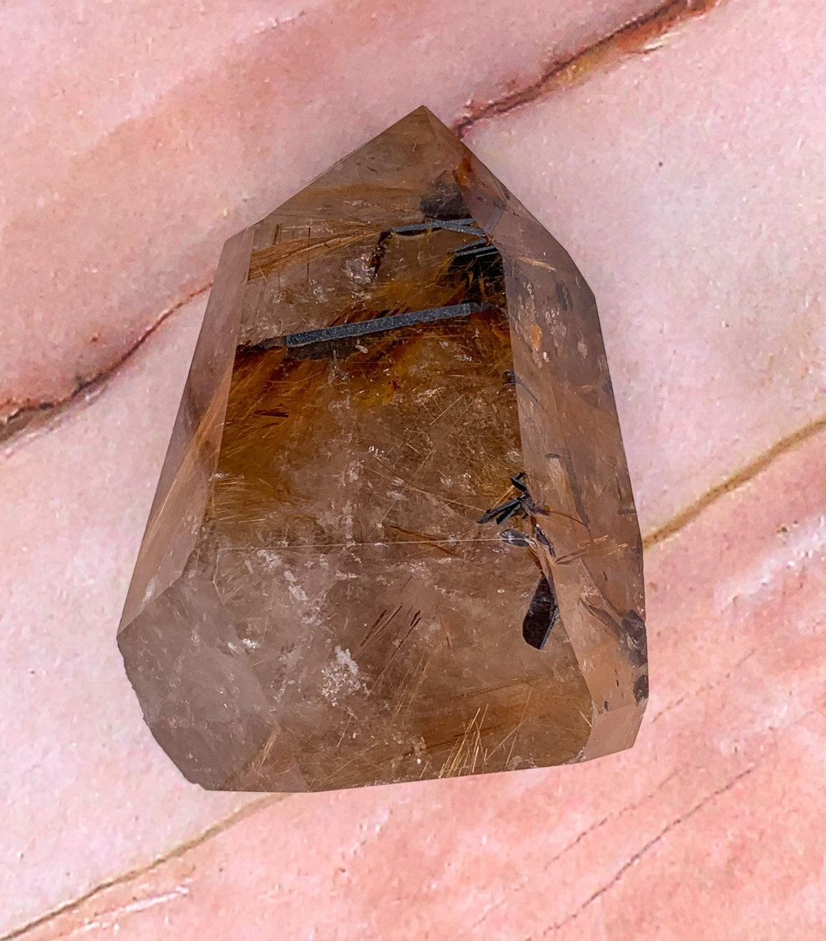 Golden Rutilated Quartz Crystal - Natural Freeform Polished
