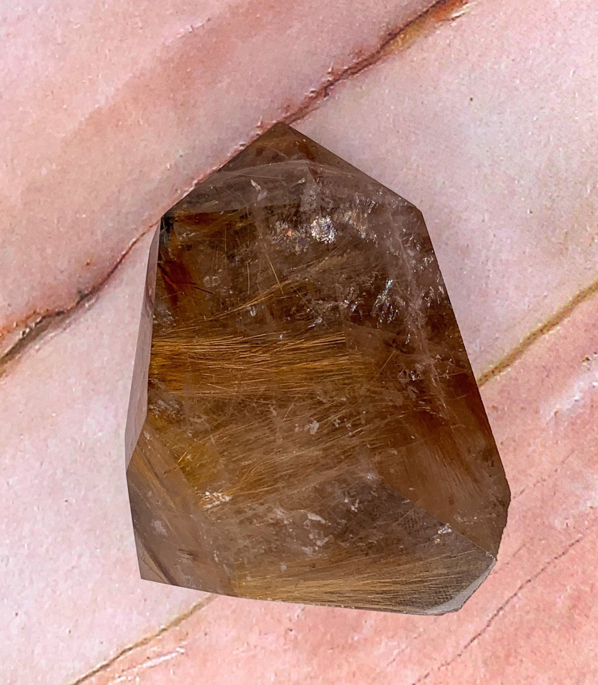 Golden Rutilated Quartz Crystal - Natural Freeform Polished