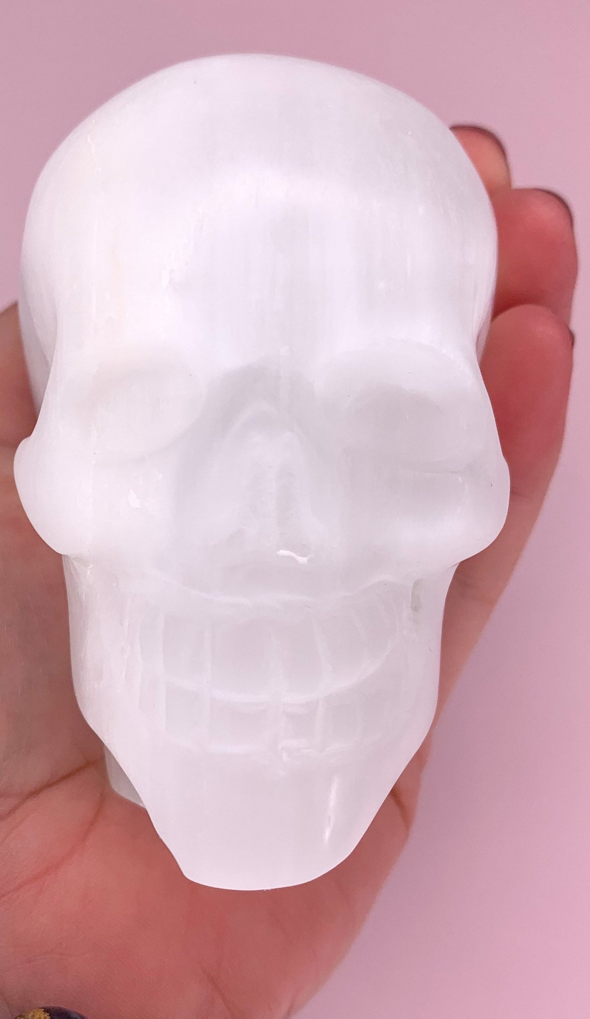 Selenite Skull Carving