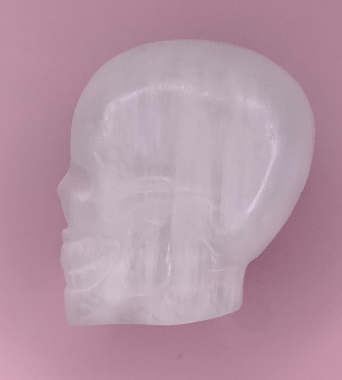 Selenite Skull Carving