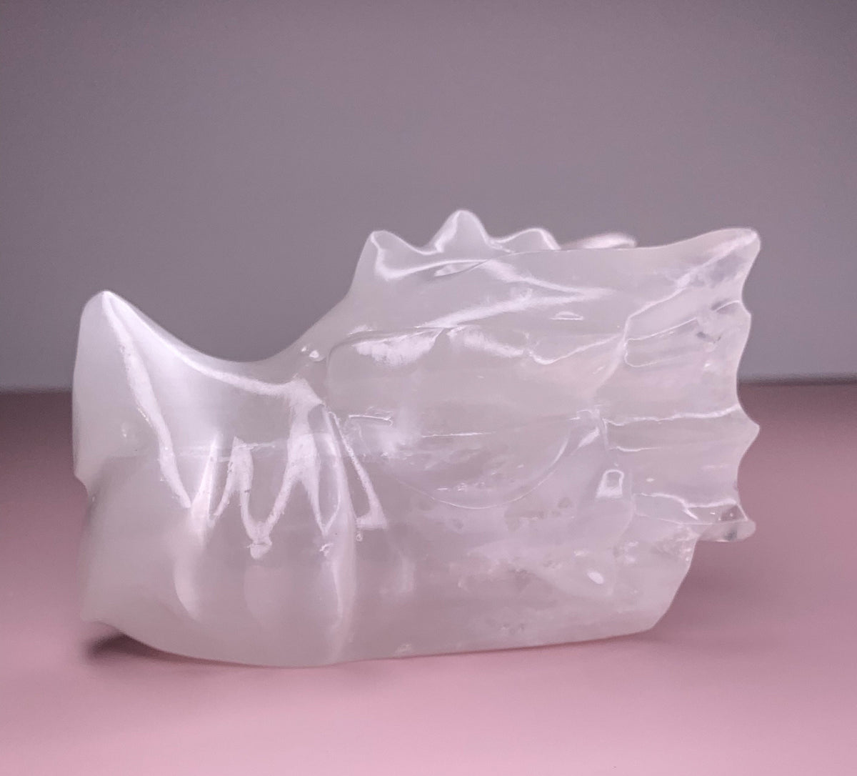 Selenite Dragon Head Carving