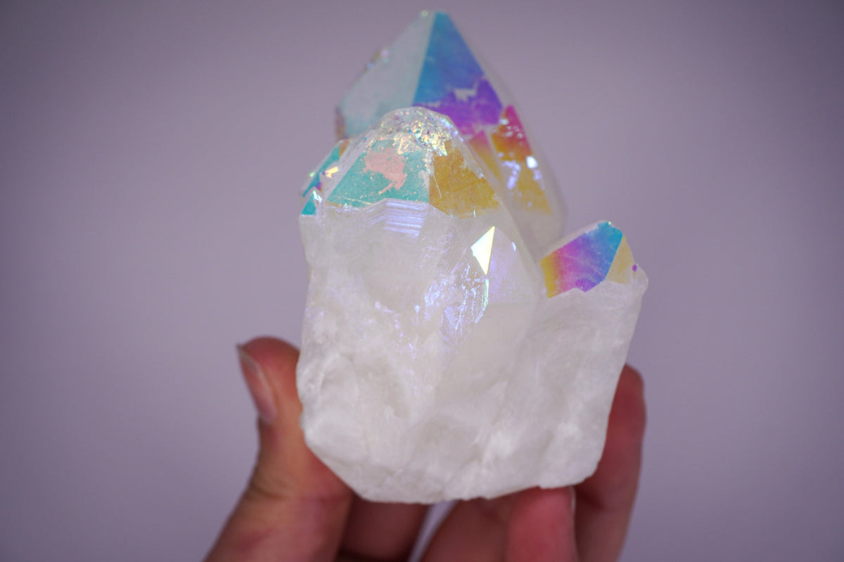 Opal Aura Quartz Point Cluster