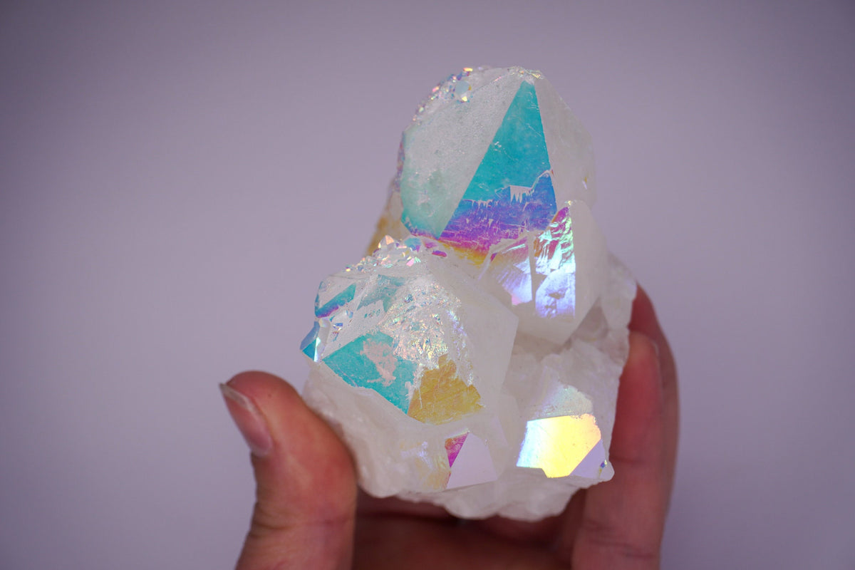Opal Aura Quartz Point Cluster