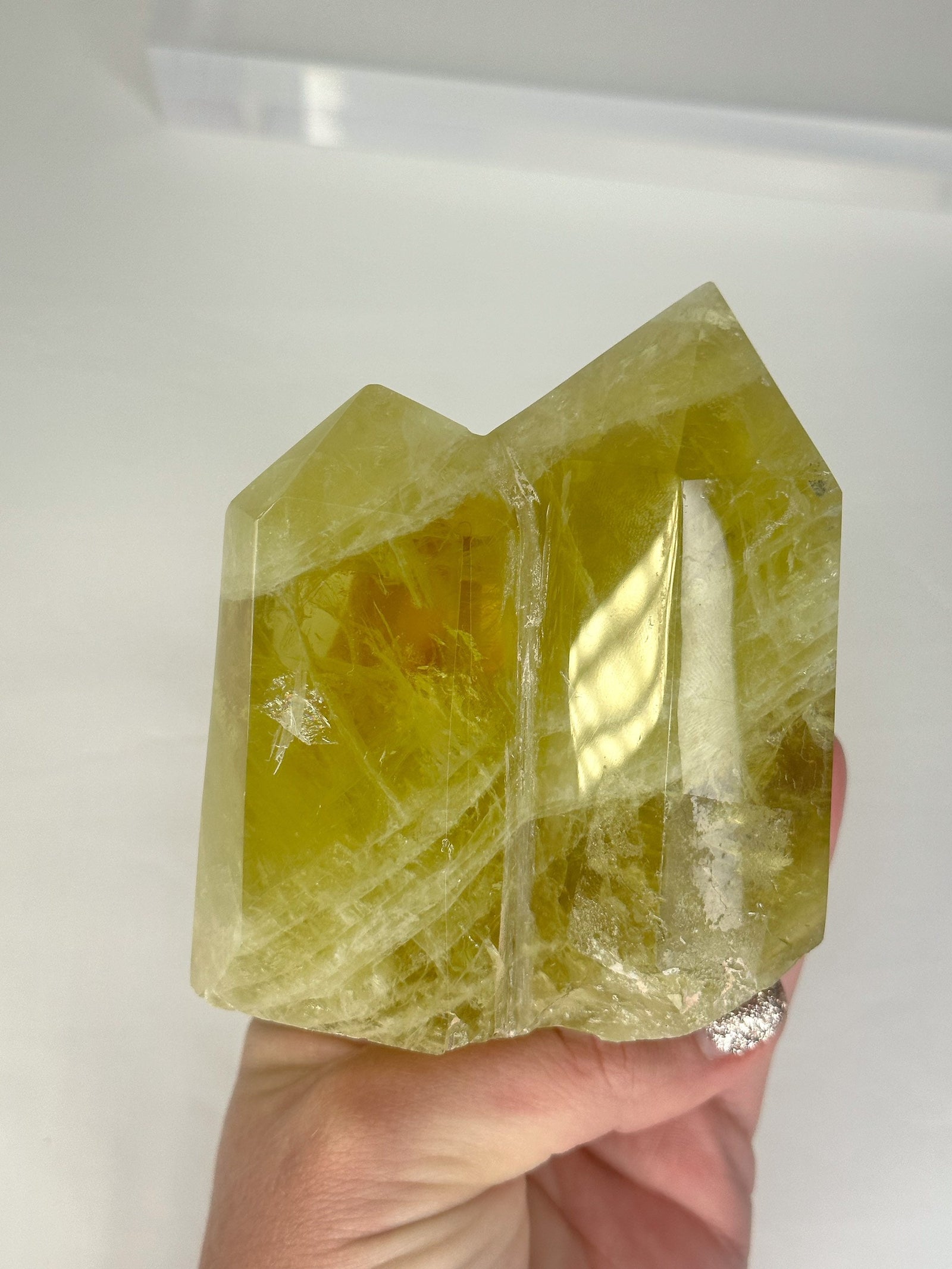 Natural Double Point Citrine with Polished Points