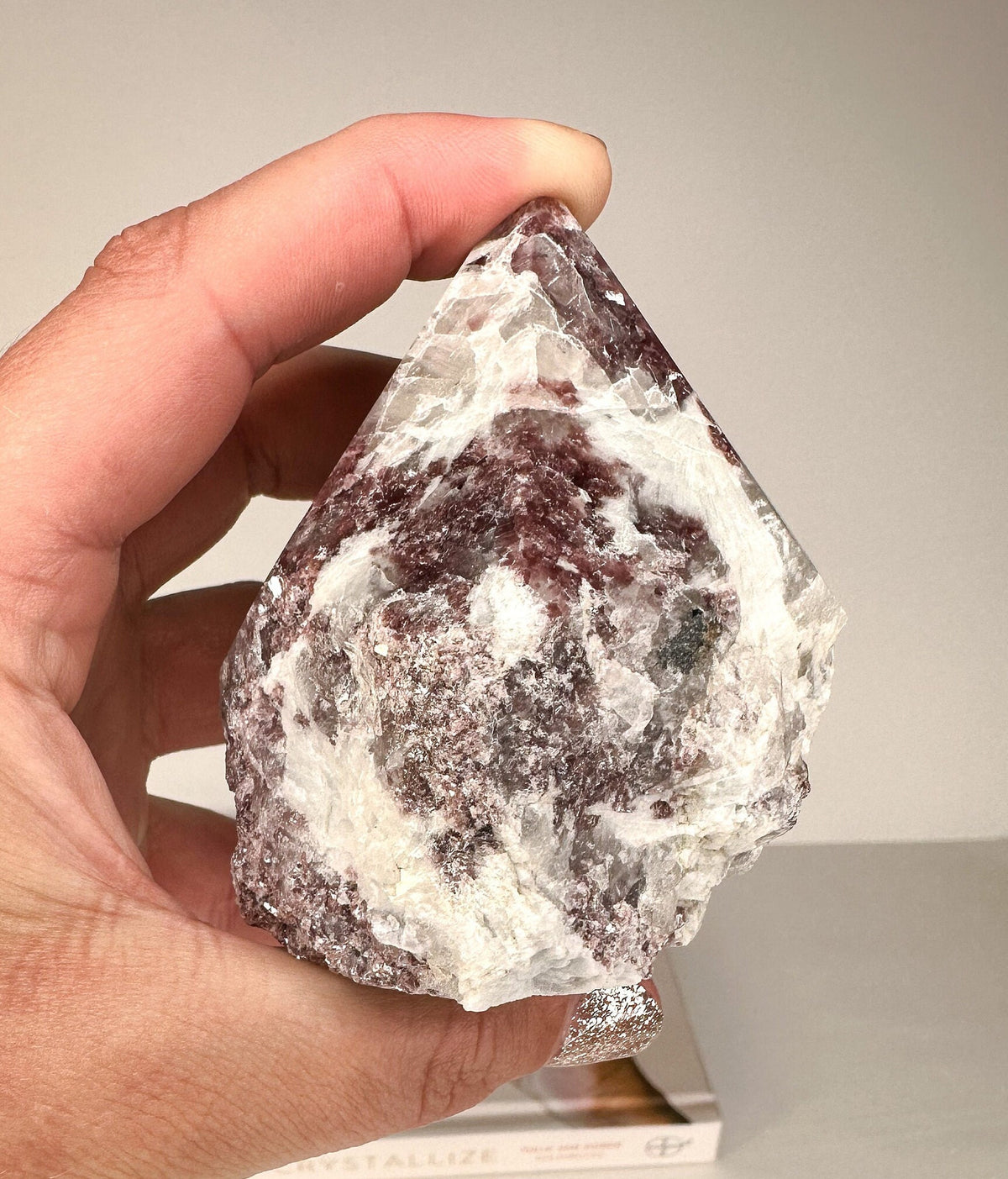 Purple/Pink Lepidolite Base Cut Crystal Point Crystal