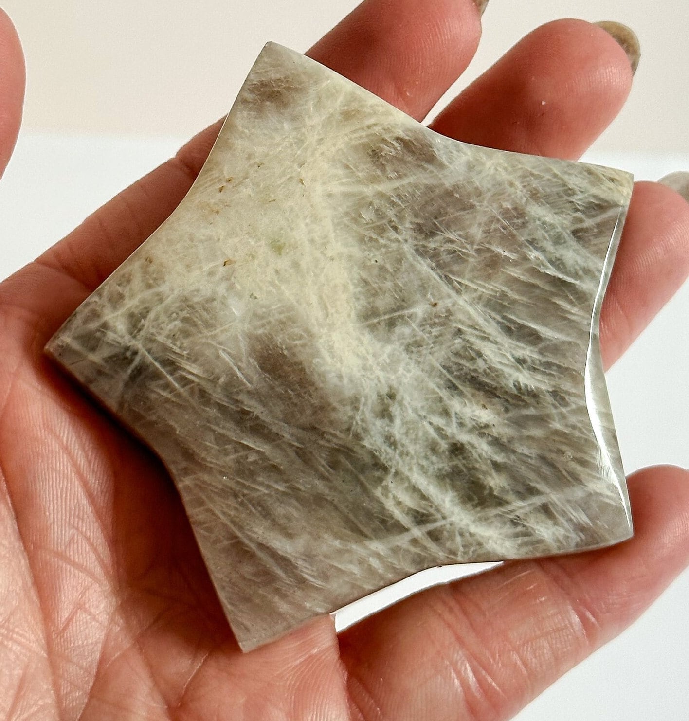 AA Grade Moonstone Star, Star Carving, Flashy Moonstone, Home Decor, AA Grade Crystal, Mined Crystals