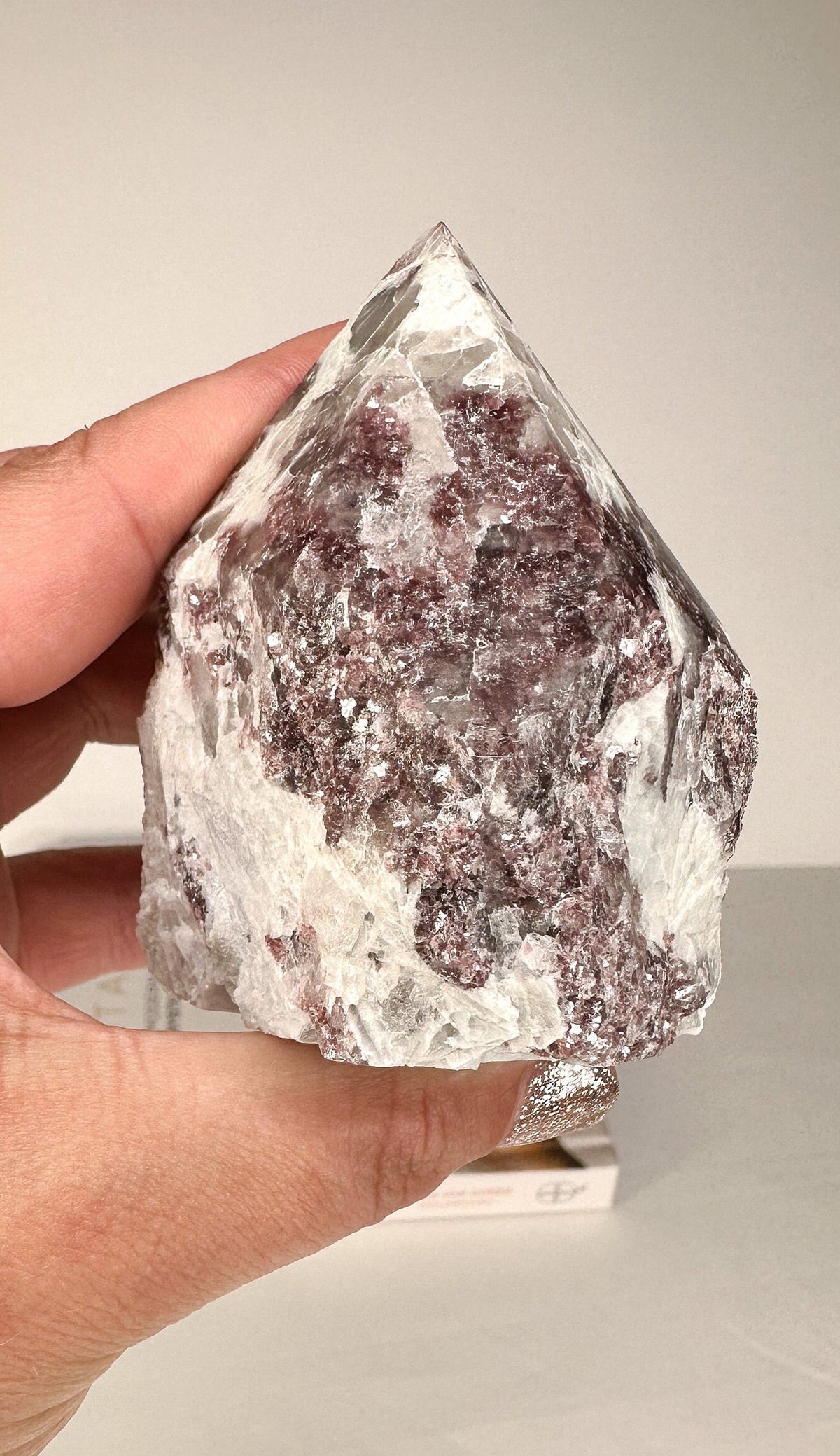 Purple/Pink Lepidolite Base Cut Crystal Point Crystal