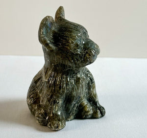 Large Natural Labradorite French Bulldog
