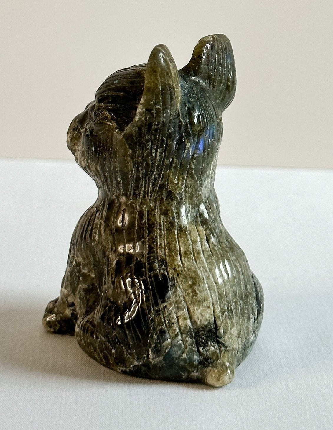 Large Natural Labradorite French Bulldog