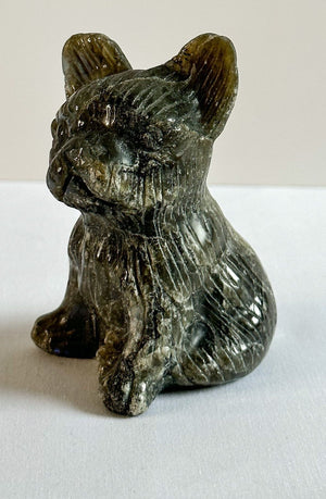 Large Natural Labradorite French Bulldog