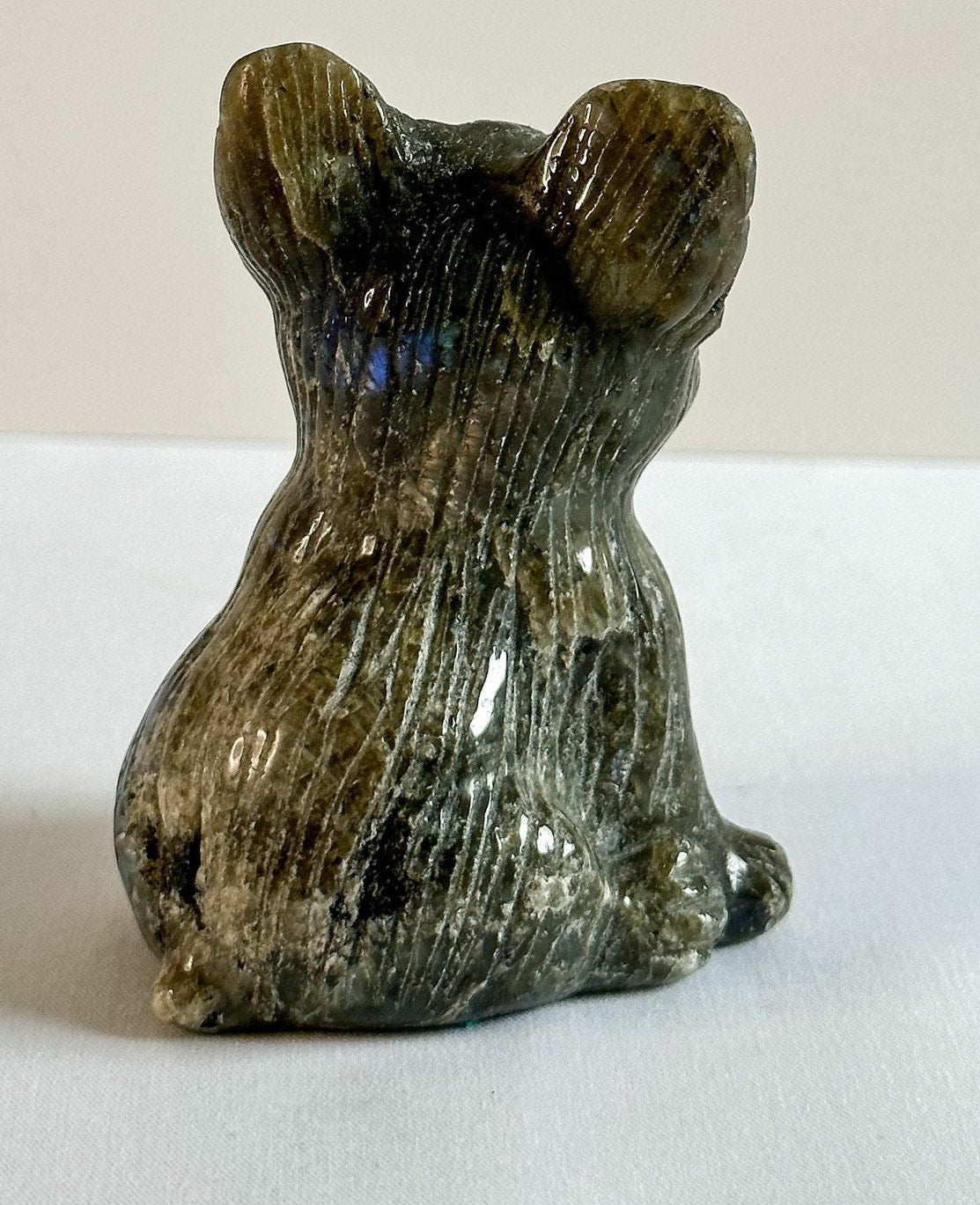 Large Natural Labradorite French Bulldog