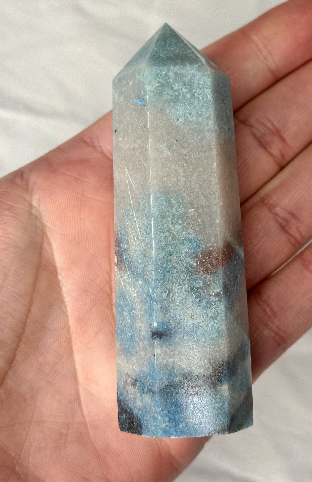 Trolleite Point Blue Tourmaline Crystal Tower