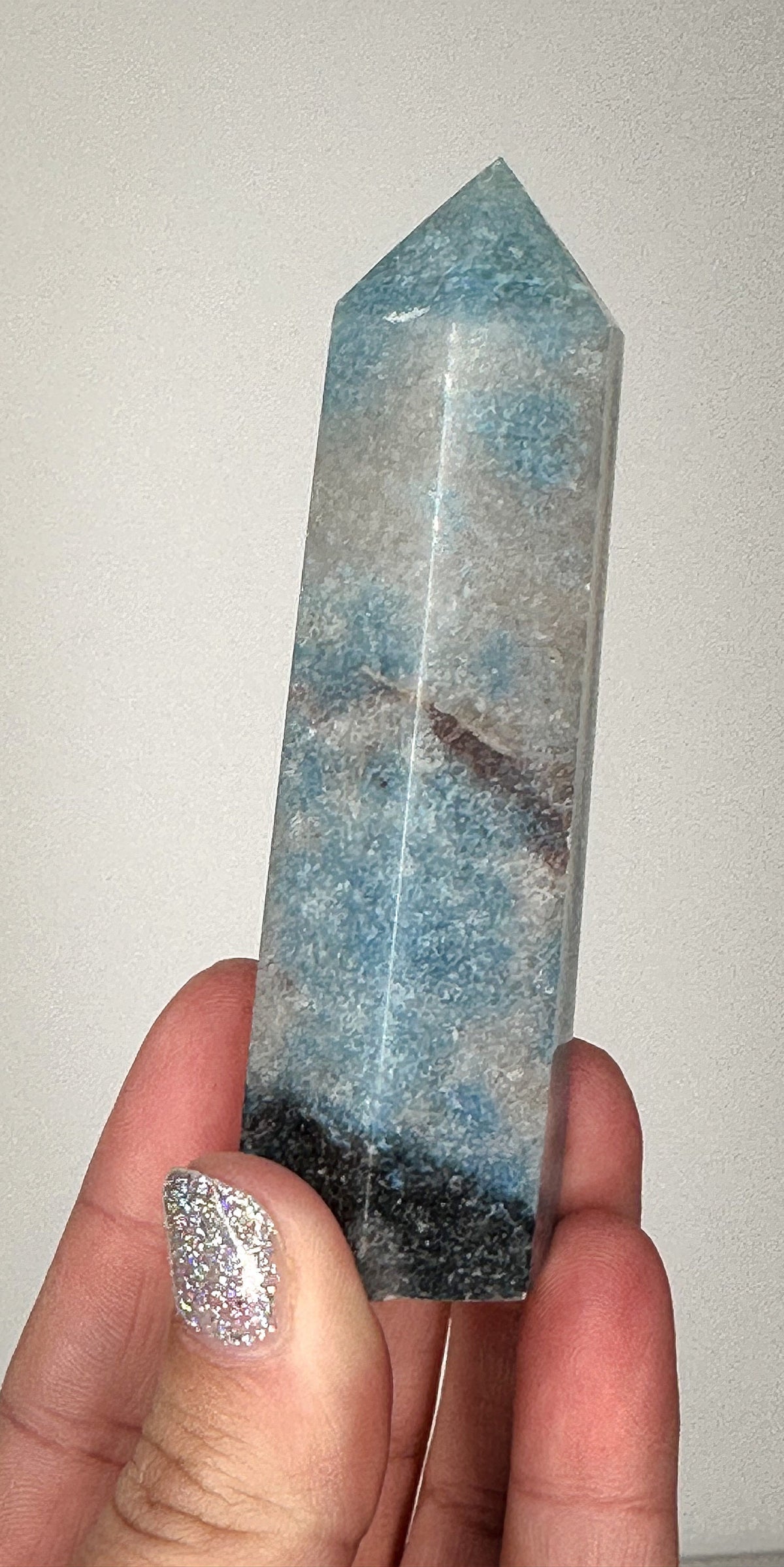 Trolleite Point Blue Tourmaline Crystal Tower