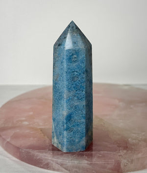 Blue Tourmaline Crystal Trolleite Point Tower