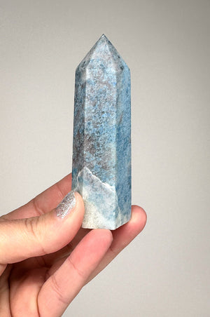 Blue Tourmaline Crystal Trolleite Point Tower