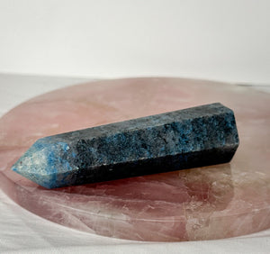 Blue Tourmaline Trolleite Tower Point Generator Crystal,