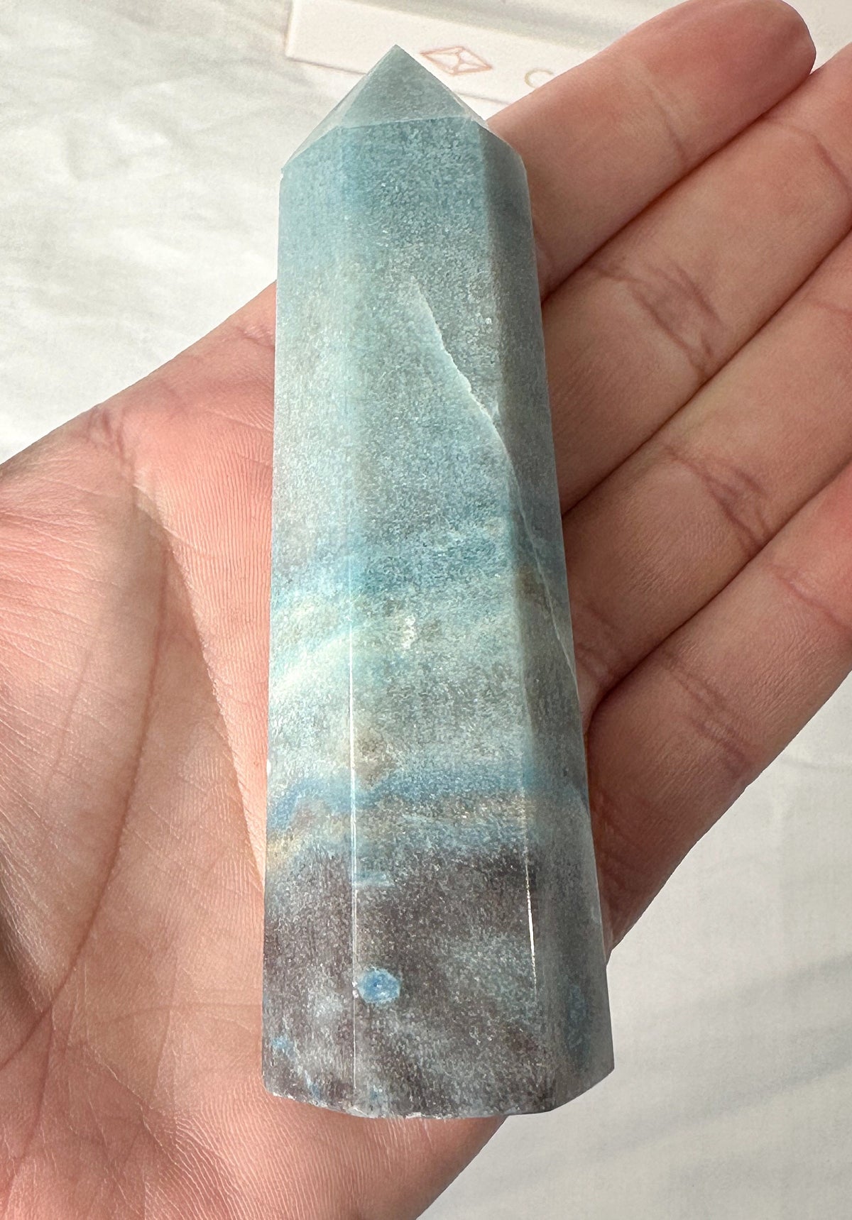 Tourmaline Blue  Crystal Trolleite Point Tower Generator