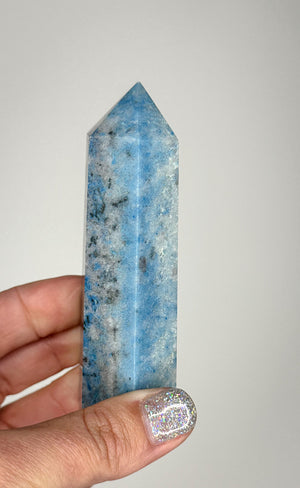 Blue Tourmaline Trolleite Tower Crystal