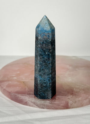 Blue Tourmaline Trolleite Tower Point Generator Crystal,