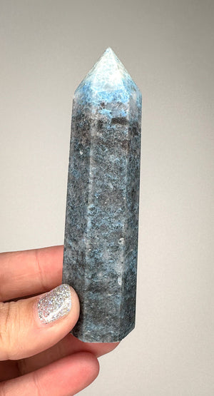 Blue Tourmaline Trolleite Tower Point Generator Crystal,